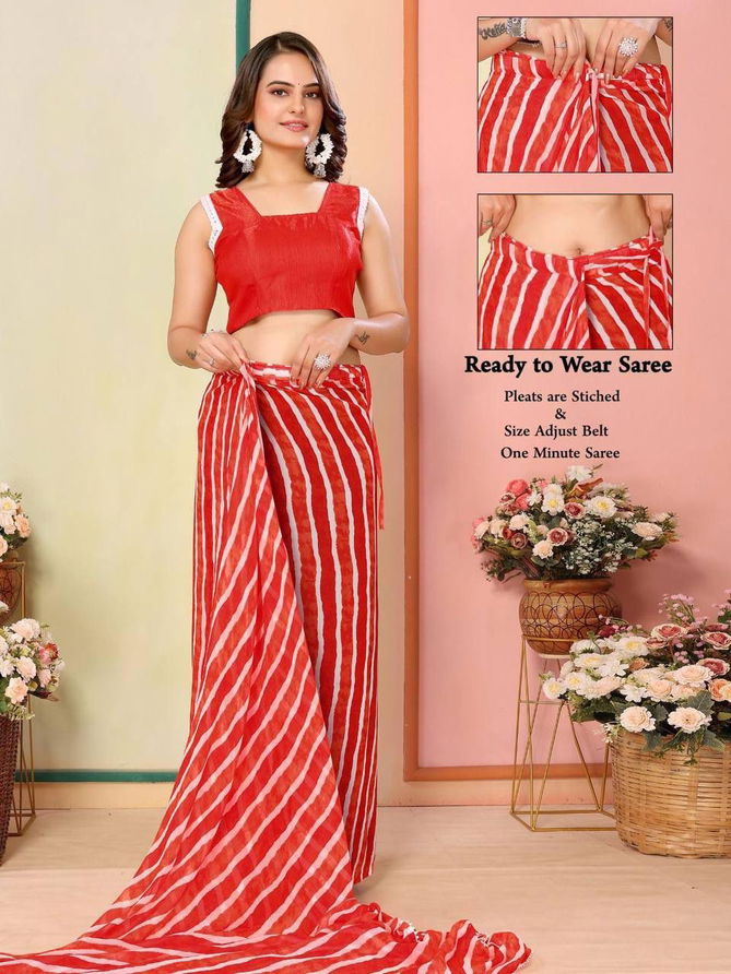 SF 745 Printed Georgette Readymade Sarees Wholesale Price In Surat